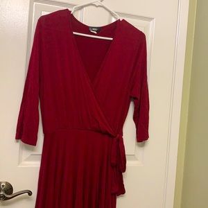 Mid length burgundy dress